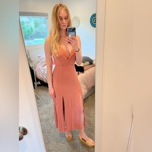 Lulus pink slit dress